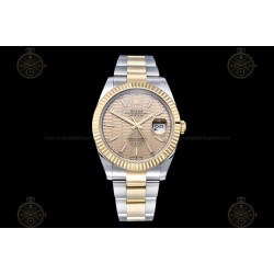 Datejust 41mm 904L YG/SS/Flt/Oys Patterned Gold/Stk Clean VR3235