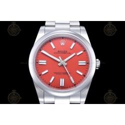 Oyster Perpetual 124300 41mm  SS/Oys Red/Stk Clean VR3230