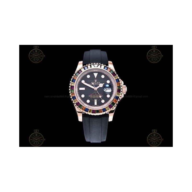 YachtMaster 40mm 116655  RG/Dia/RU Black/Dot BPF VR3135