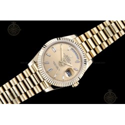 Day-Date 40mm 904L YG/Flt/Pres Gold/B.Dia GMF A2836