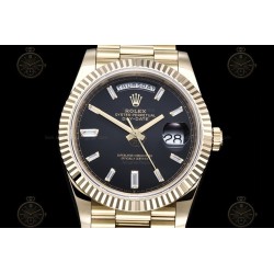 Day-Date 40mm 904L YG/Flt/Pres Black/B.Dia GMF A2836