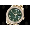 Day-Date 40mm 904L YG/Dia/Pres Green/Rmn/Stk GMF A2836