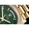 Day-Date 40mm 904L YG/Dia/Pres Green/Rmn/Stk GMF A2836