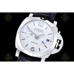 PAM01367 Luminor Quaranta BiTempo 40mm SS/LE White/Stk VSF P900