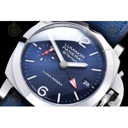 PAM01404 Luminor Quaranta BiTempo Luna Rossa 40mm SS/NY Blue/Stk VSF P900