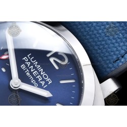 PAM01404 Luminor Quaranta BiTempo Luna Rossa 40mm SS/NY Blue/Stk VSF P900