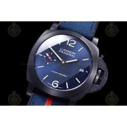 PAM01408 Luminor Quaranta BiTempo Luna Rossa 40mm DLC/NY Blue/Stk VSF P900