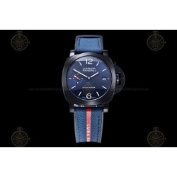 PAM01408 Luminor Quaranta BiTempo Luna Rossa 40mm DLC/NY Blue/Stk VSF P900