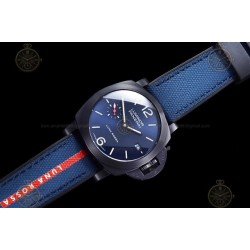 PAM01408 Luminor Quaranta BiTempo Luna Rossa 40mm DLC/NY Blue/Stk VSF P900