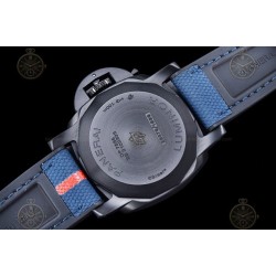 PAM01408 Luminor Quaranta BiTempo Luna Rossa 40mm DLC/NY Blue/Stk VSF P900