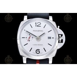 PAM01381 Luminor Due 42mm SS/NY White/Stk VSF P900