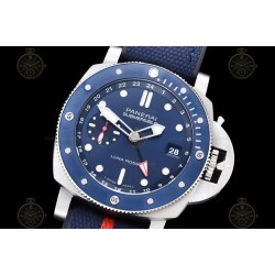 PAM01507 Submersible GMT Luna Rossa 42mm TI/NY Blue/Dot VSF P900