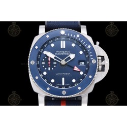 PAM01507 Submersible GMT Luna Rossa 42mm TI/NY Blue/Dot VSF P900