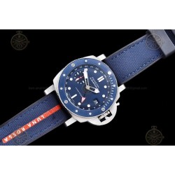 PAM01507 Submersible GMT Luna Rossa 42mm TI/NY Blue/Dot VSF P900