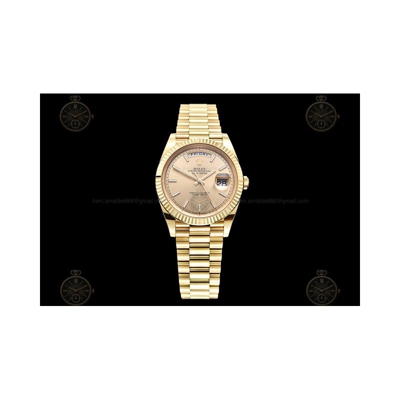 Day-Date 40mm 904L Wtd YG/Flt/Pres Gold/Stk THB VR3255