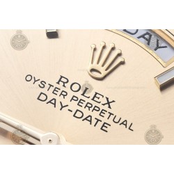 Day-Date 40mm 904L Wtd YG/Flt/Pres Gold/Stk THB VR3255